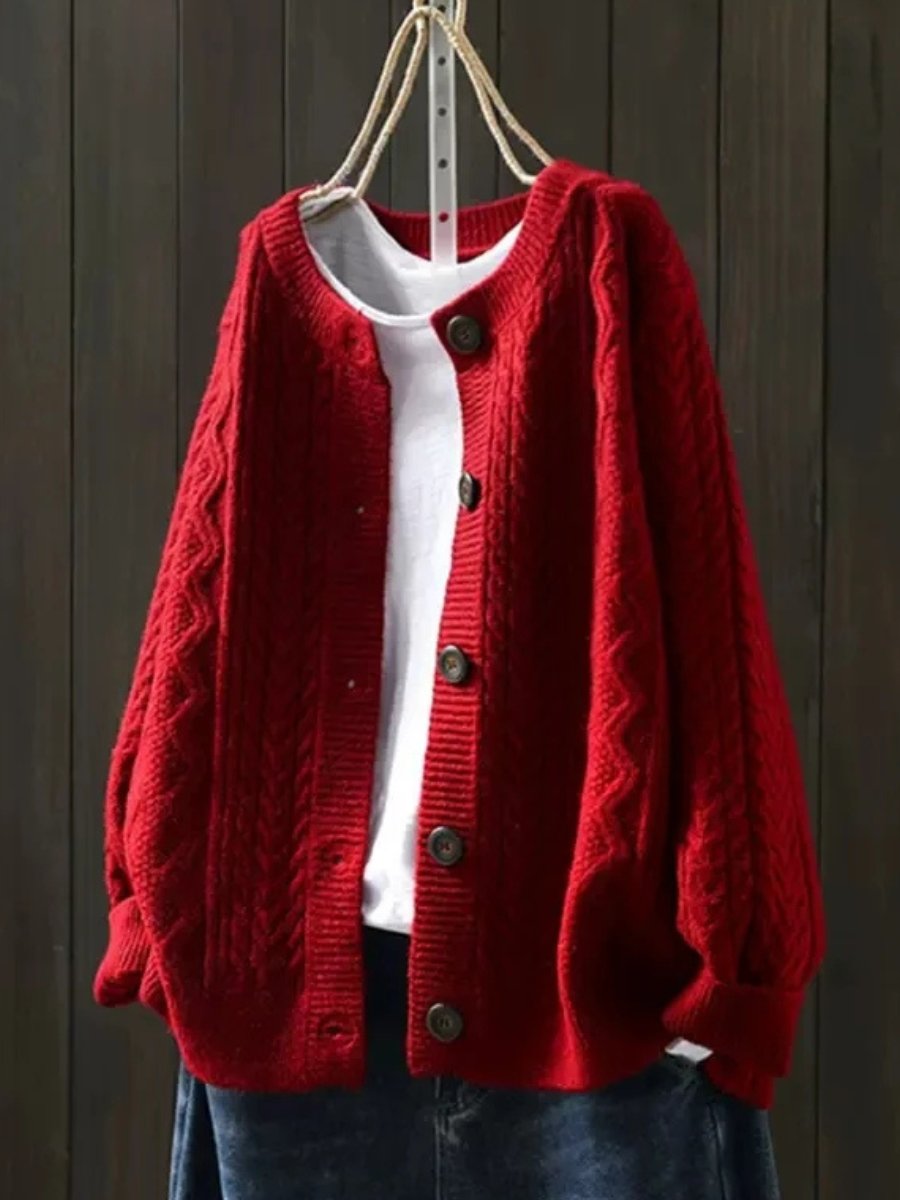 Victoria | Women's Oversized Cable-Knit Button-Down Cardigan Sweater 1