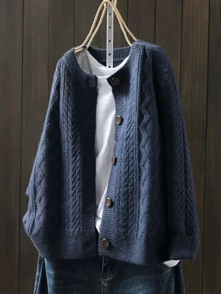 Victoria | Women's Oversized Cable-Knit Button-Down Cardigan Sweater 3