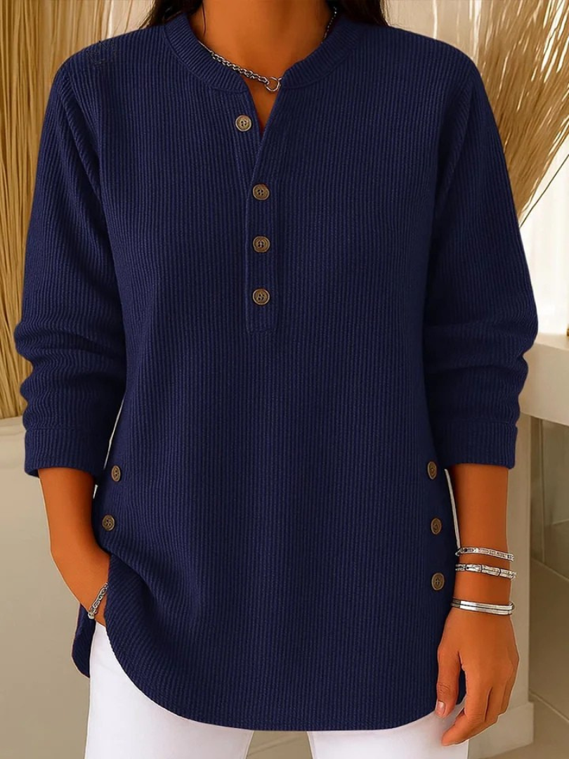 Willa | Comfortable Long Sleeve Henley Top – Stylish & Versatile Women's Top 2
