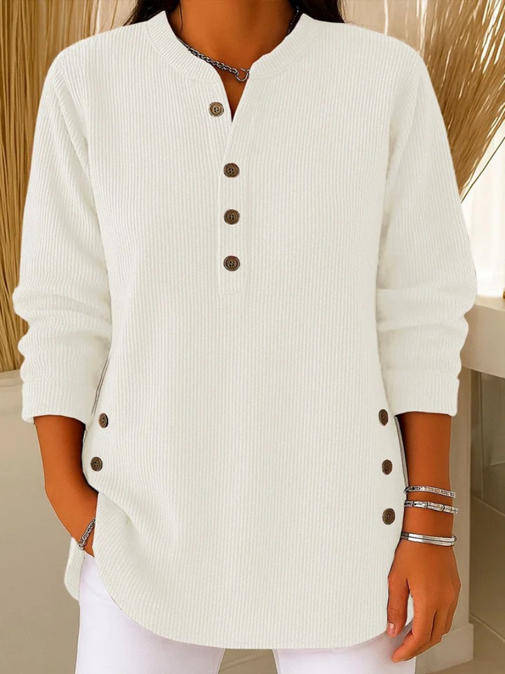 Willa | Comfortable Long Sleeve Henley Top – Stylish & Versatile Women's Top 3