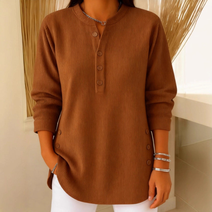 Willa | Comfortable Long Sleeve Henley Top – Stylish & Versatile Women's Top 6