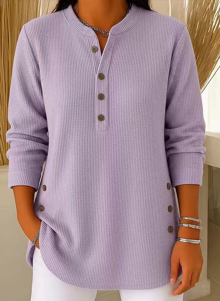 Willa | Comfortable Long Sleeve Henley Top – Stylish & Versatile Women's Top 7
