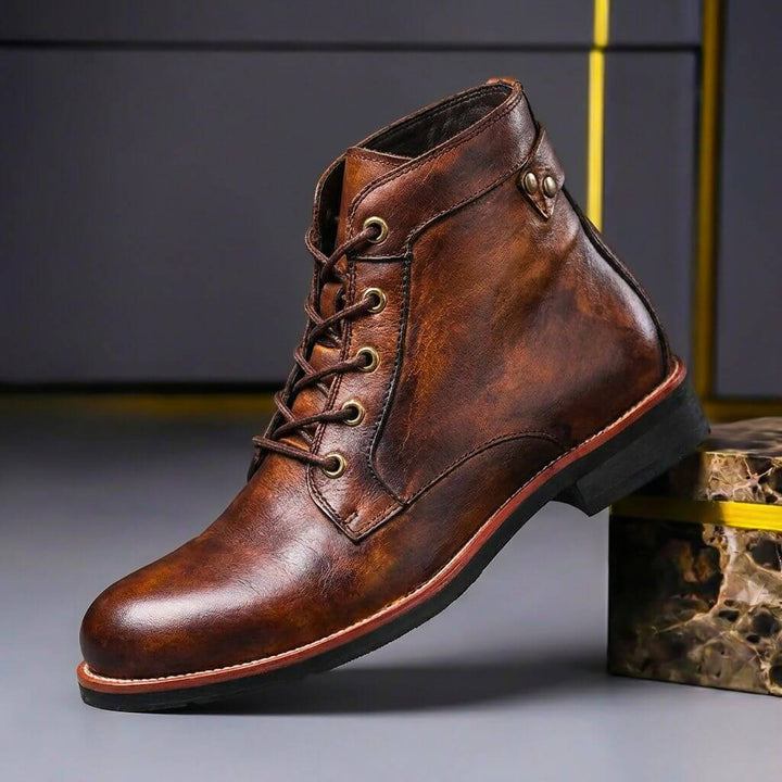 William | Vintage Charm And Premium Polished Leather Boots 0