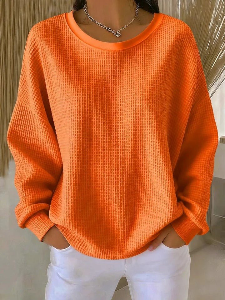 Willow | Women's Relaxed-Fit Textured Waffle-Knit Jumper 7