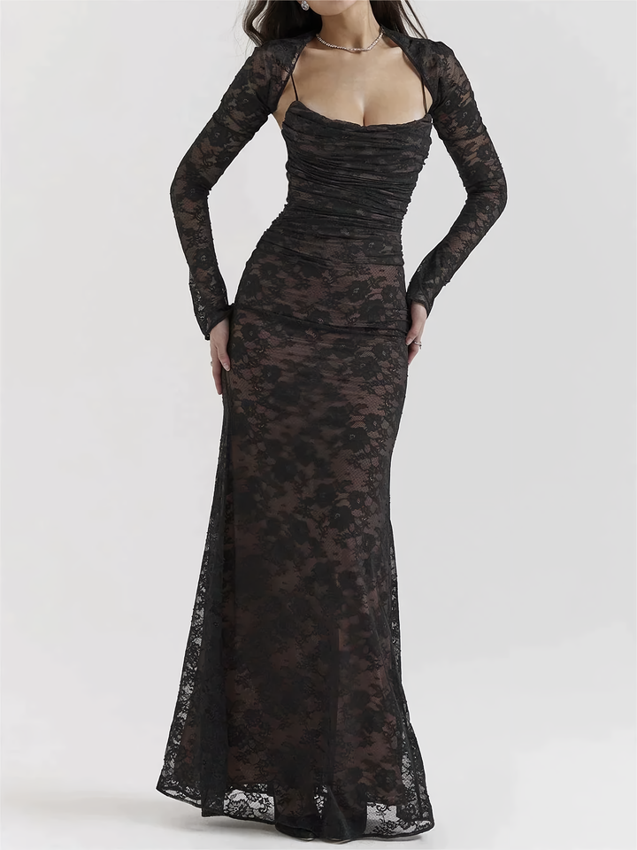 Winona | Maxi Dress White Lace Elegant Long Fit for Women 7