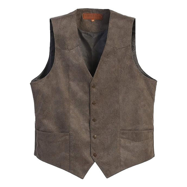 Women's vest made of high-quality faux leather with an elegant cut, Drune 2
