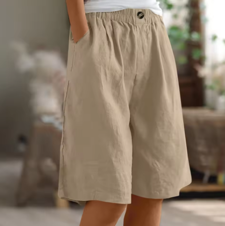 Yvette | Women's Shorts Casual Oversized Breathable Cotton Fit 7