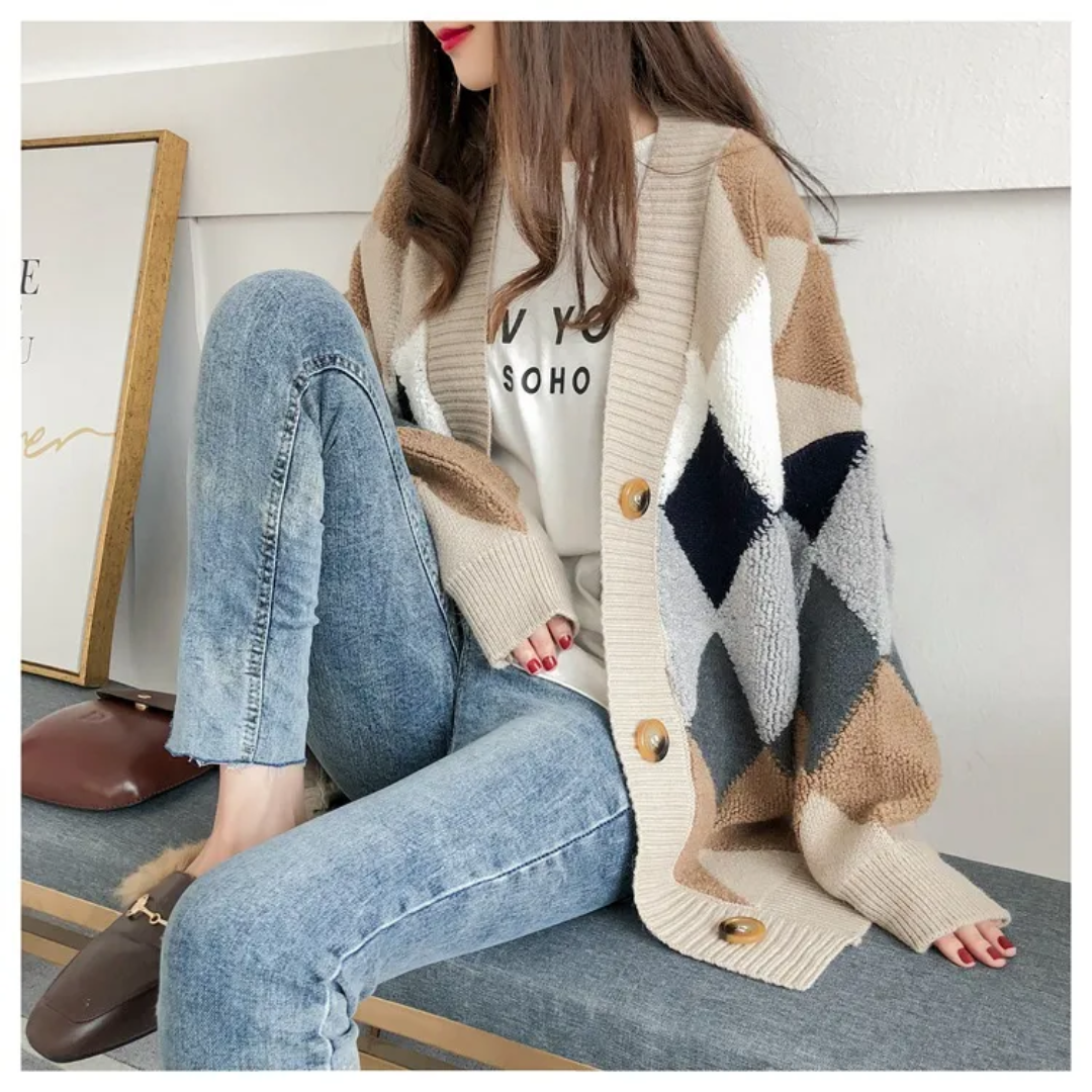 Emma | Effortless Chic Oversized Puff-Sleeve Cardigan