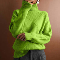 Clara | Chic And Cozy Diamond Knit Turtleneck Sweater