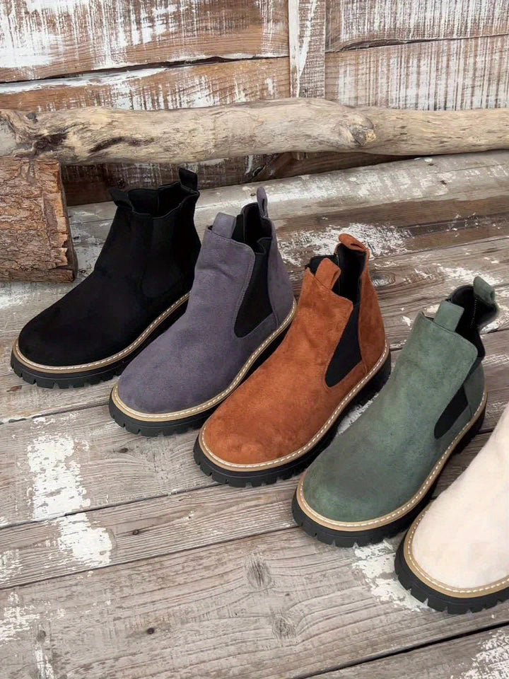Megan | Stylish Chelsea Platform Ankle Boots With Lug Soles