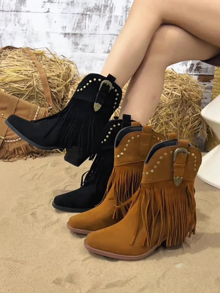 Claudia | Bold And Stylish Fringe Cowboy Boots
