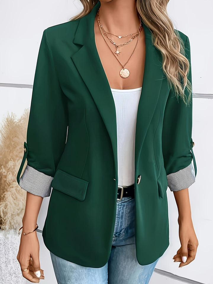 Heike | Chic And Versatile Roll-Up Sleeve Blazer