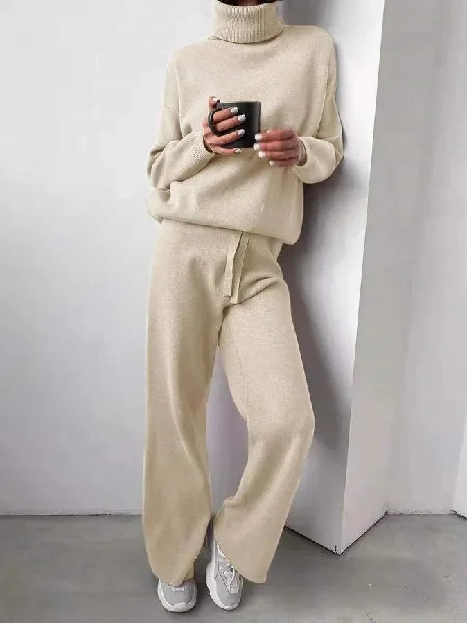 Seraphina | Completo confortevole e chic di due pezzi in maglia a collo alto
