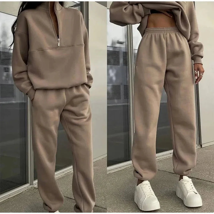 Chloe | Chic And Cozy High-Waisted Lounge Two Piece Set