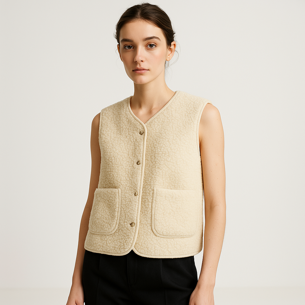 Olivia | Cozy And Stylish Shearling Effect Sleeveless Vest