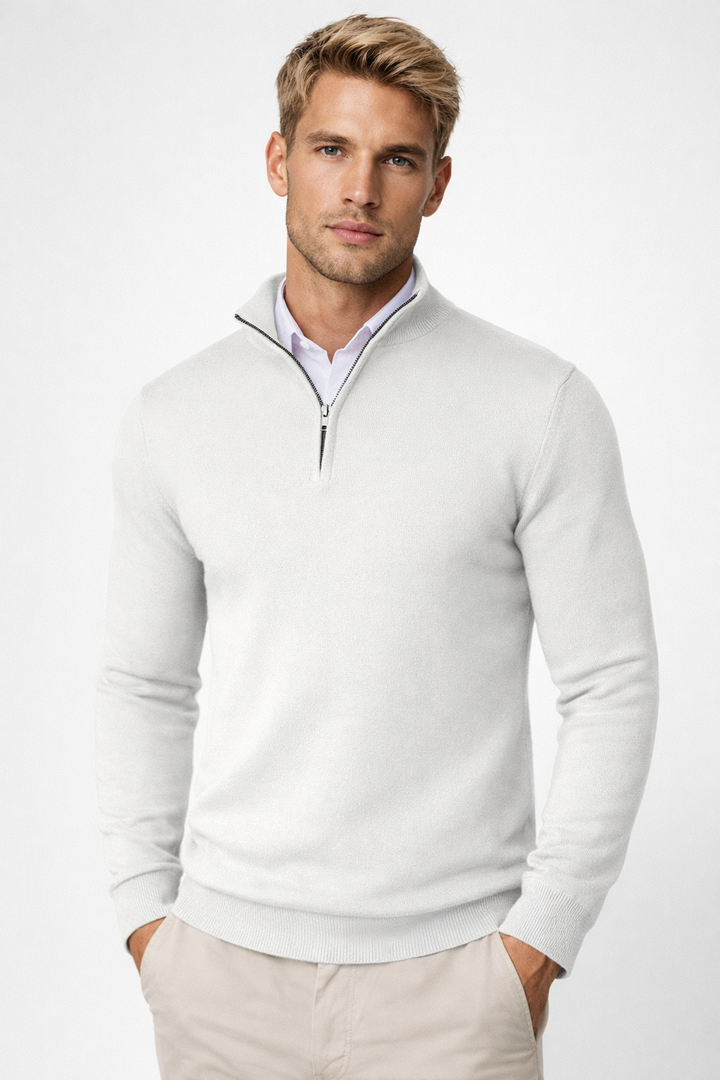 Nathan | Classic Half Zip High Neck Sweater