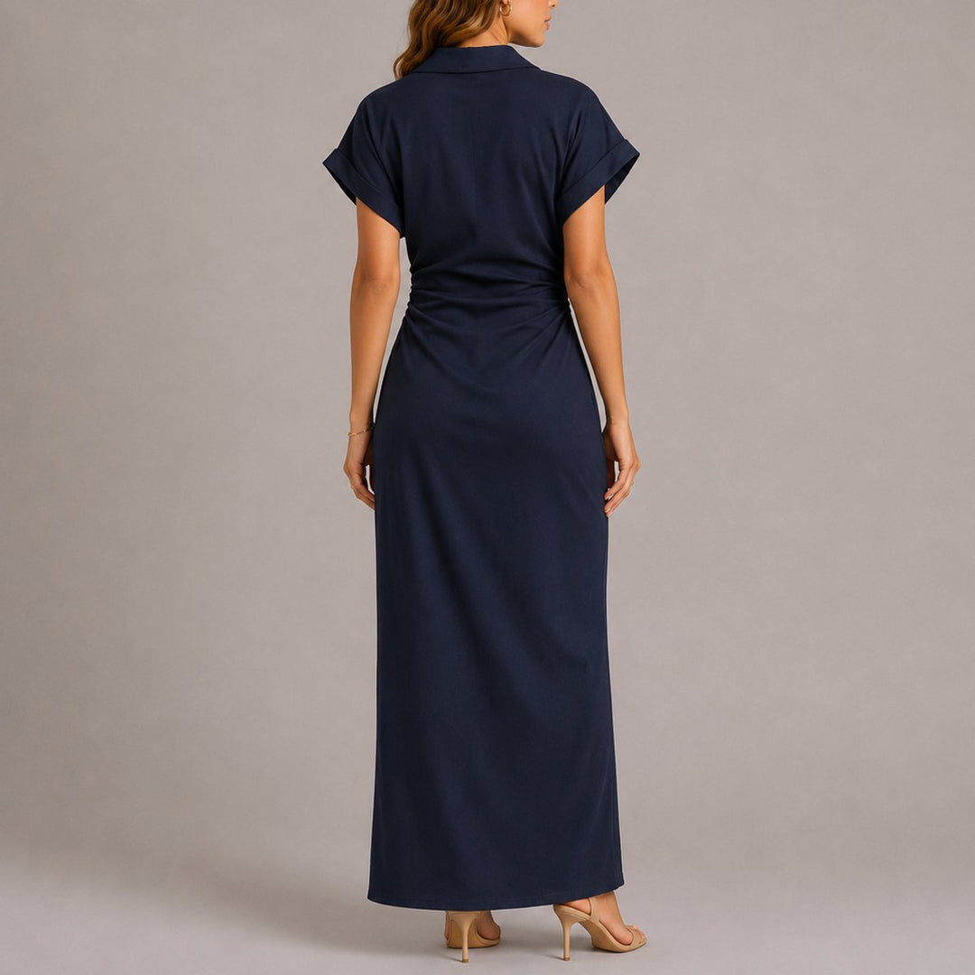 Freya | Stylish Fall Wedding Maxi Shirt Dress