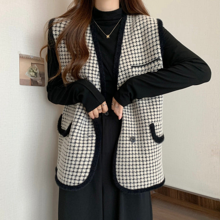 Ursula | Elegant And Sophisticated Double Breasted Textured Vest