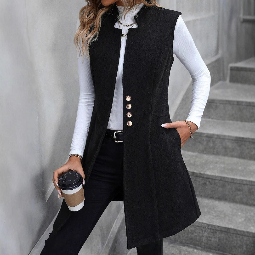 Sophia | Elegant And Chic Buttoned Tailored Vest