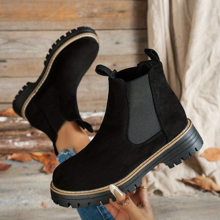 Megan | Stylish Chelsea Platform Ankle Boots With Lug Soles
