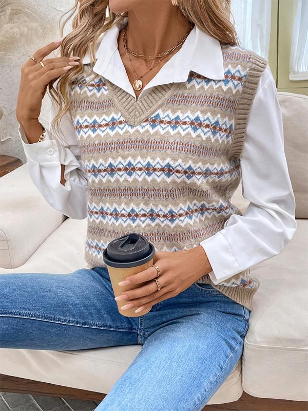 Isabella | Elegant And Artistic Jacquard Knit Vest
