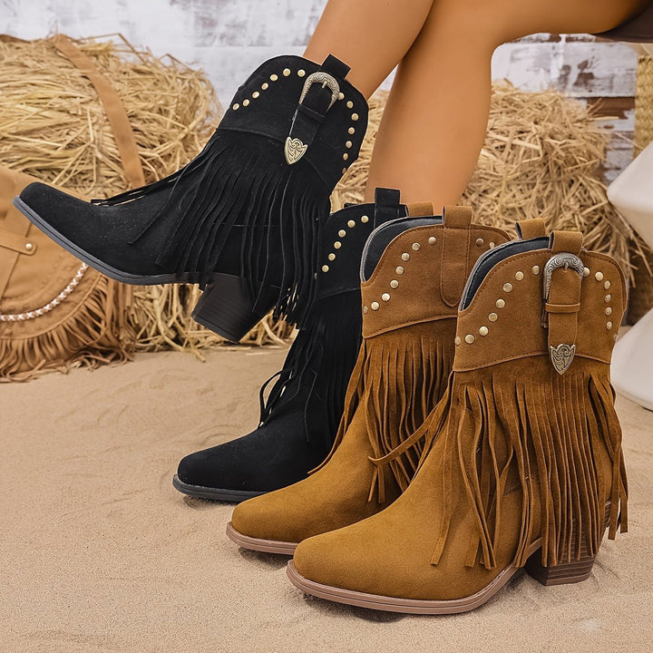Claudia | Bold And Stylish Fringe Cowboy Boots