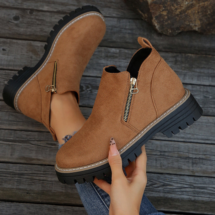 Lucy | Moderne Plateau-Ankle-Boots mit klobiger Profilsohle