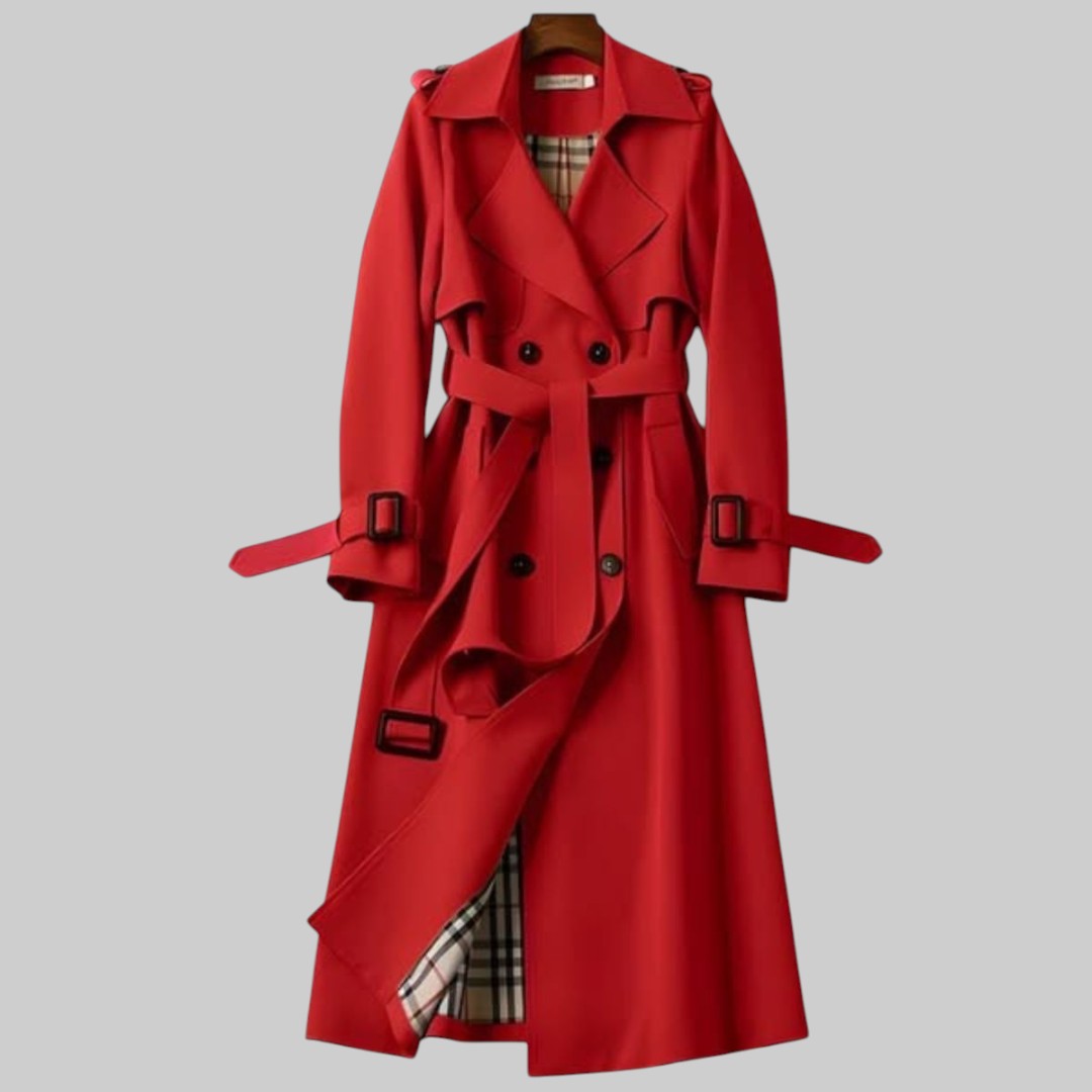 Olivia | Elegant Long Double-Breasted Trench Coat