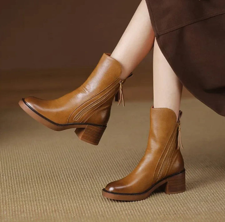 Victoria | Sleek Block-Heel Ankle Boots