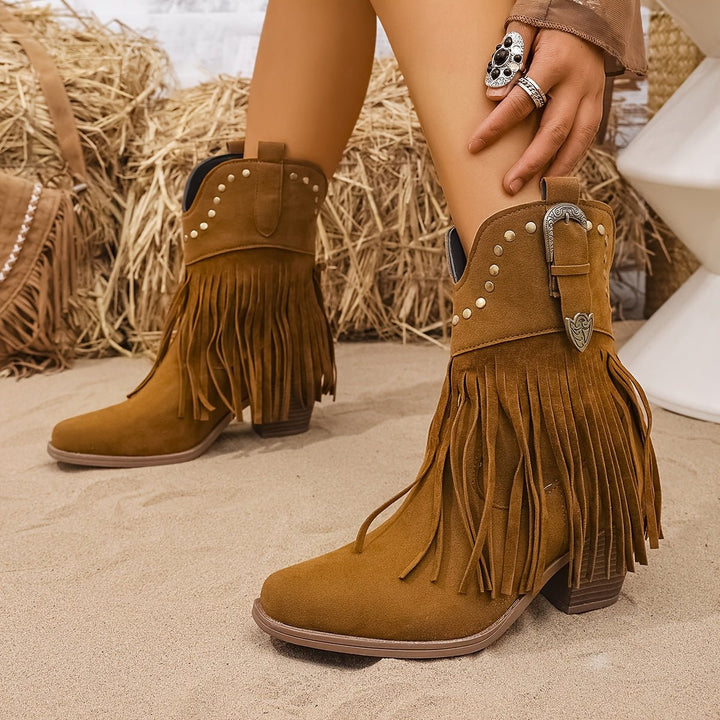 Claudia | Bold And Stylish Fringe Cowboy Boots