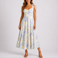 Amelia | Floral Ruched Bodice Fall Wedding Midi Dress