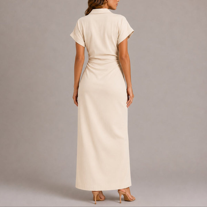 Freya | Stylish Fall Wedding Maxi Shirt Dress