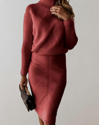 Victoria | Chic And Cozy Knit Turtleneck Two Piece Set