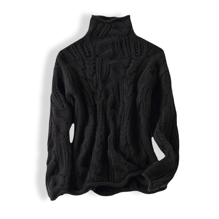 Marie | Turtleneck Knit Sweater with Cable Pattern for Women