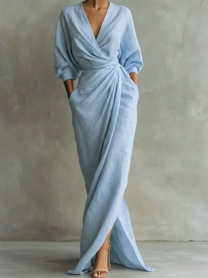 Daisy | Elegant Long-Sleeved Dress with Flattering Wrap Silhouette