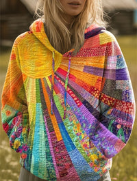 Livia | Bohemian Multicolor Patchwork Hoodie
