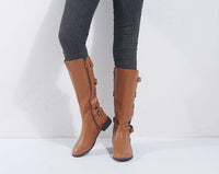 Karla | Elegant Buckle Accent Knee High Boots