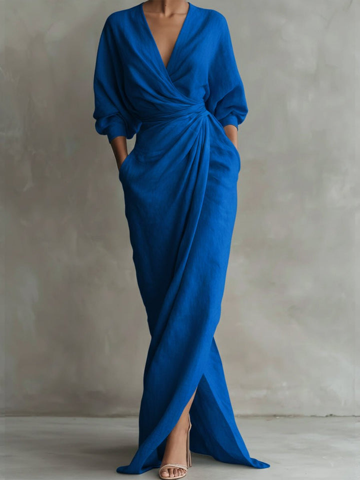 Daisy | Elegant Long-Sleeved Dress with Flattering Wrap Silhouette