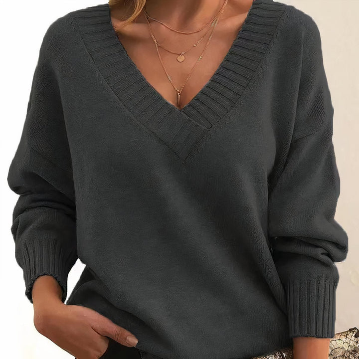 Liora | Cashmere-Blend Knit Sweater – Timeless V-Neck Style for Women