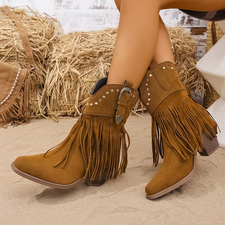 Claudia | Bold And Stylish Fringe Cowboy Boots
