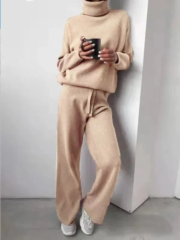 Seraphina | Completo confortevole e chic di due pezzi in maglia a collo alto