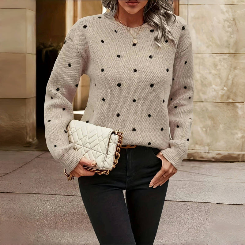 Marie | Elegant And Textured Dotted Knit Sweater