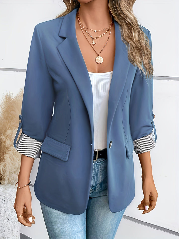 Heike | Chic And Versatile Roll-Up Sleeve Blazer