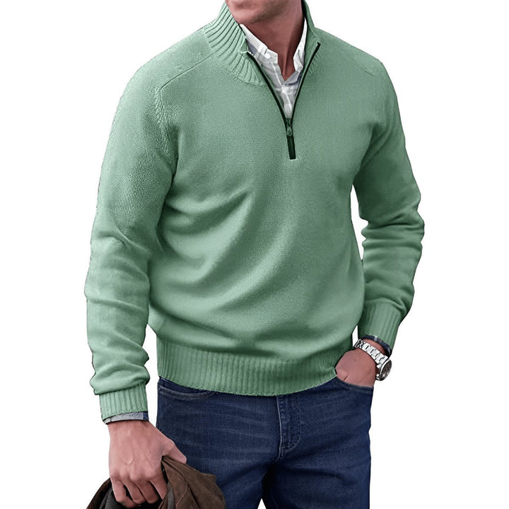 Elias | Knit Sweater – Regular Fit Quarter-Zip Pullover for Men