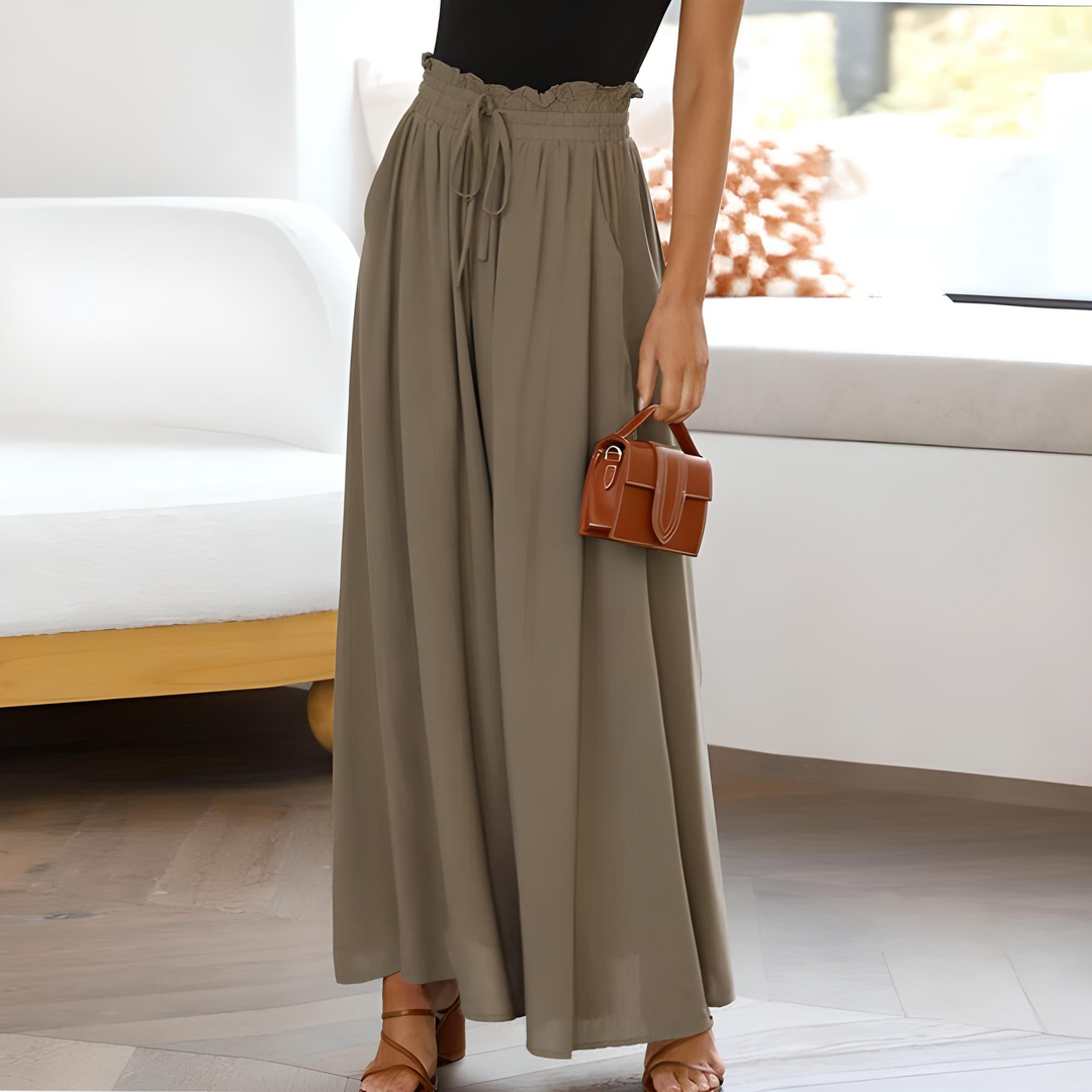 Maya | Elegant And Versatile Cotton Wide Leg Pants
