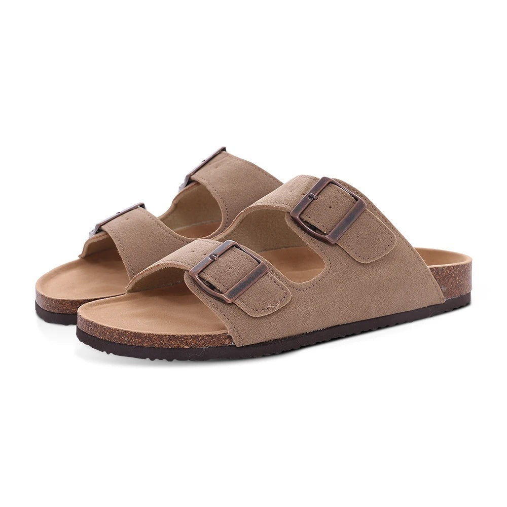 Claire | Elegant And Comfortable Suede Cork Sole Mules