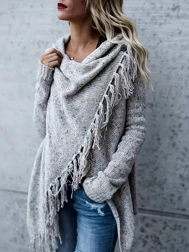 Jorja | Cozy Fringe Collar Tunic Sweater