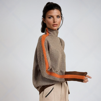 Ava | Modern Striped High-Neck Sweater