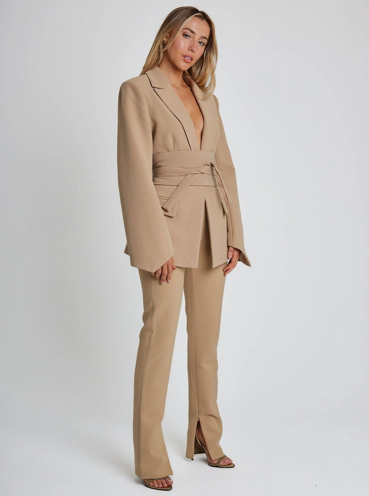 Eleanor | Refined And Elegant Belted Luxe Blazer