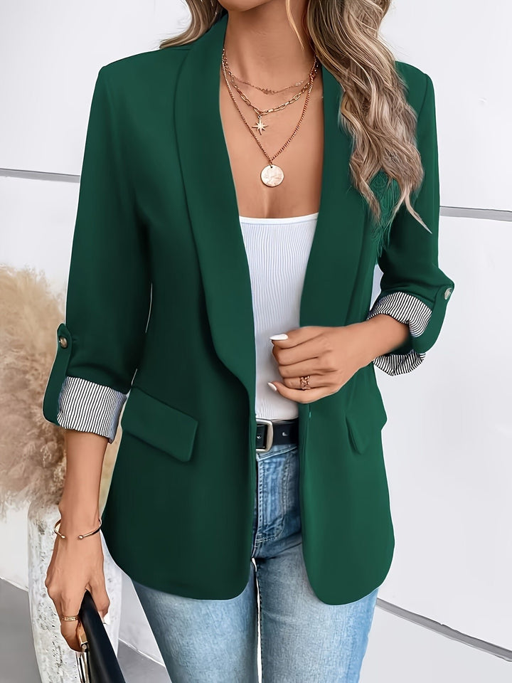 Heike | Chic And Versatile Roll-Up Sleeve Blazer